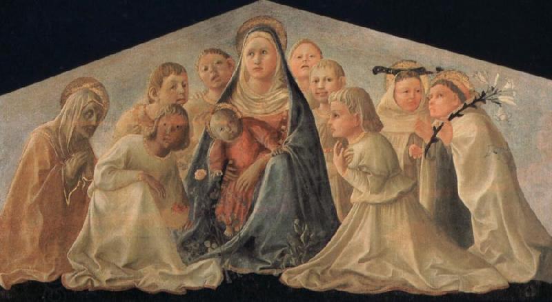 Fra Filippo Lippi Madonna of Humility with Angels and Carmelite Saints China oil painting art